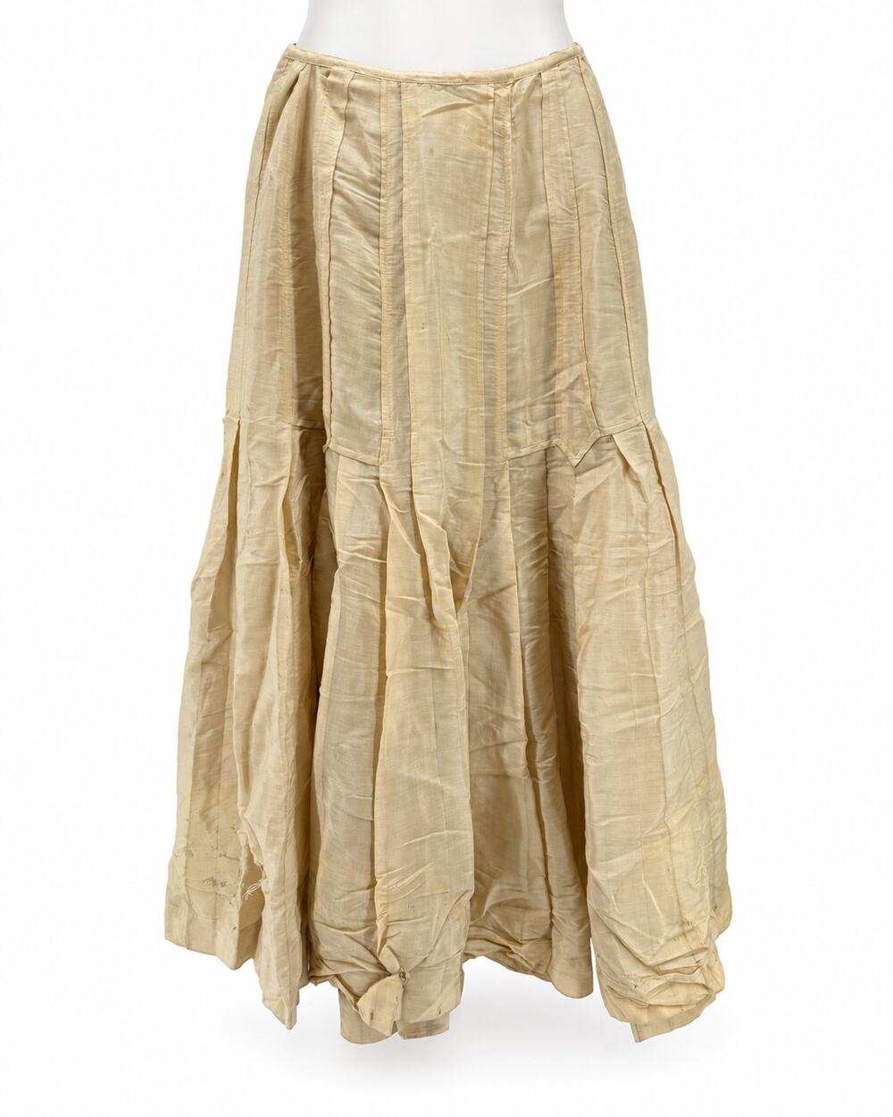Vintage Edwardian Era Gauzy Cotton Prairie Maxi Skirt Handmade Ivory Womens XS S
